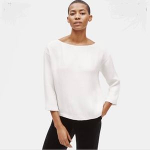 Eileen Fisher Bateau Neck Box Top - L